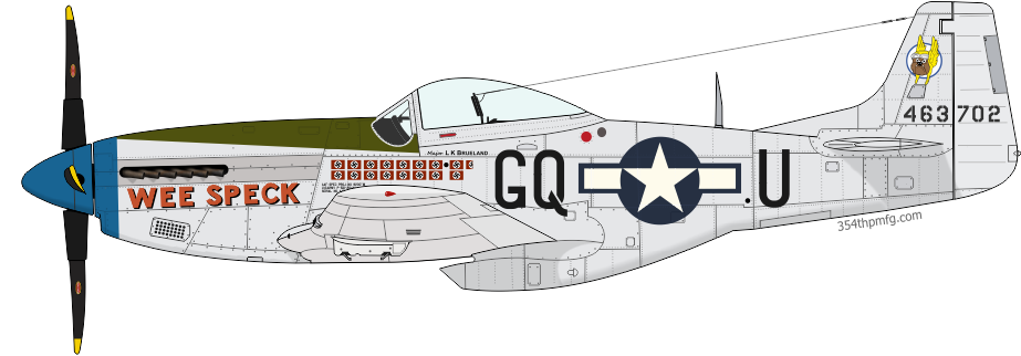 P-51D Mustang Wee Speck, assigned to Maj. Lowell K. Brueland