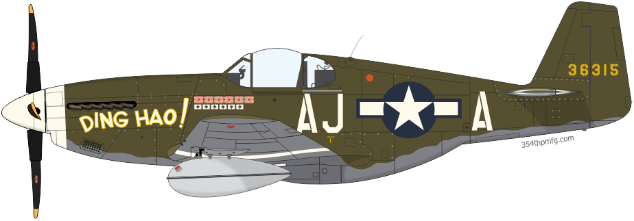 P-51B Mustang DING HAO! assigned, to Lt. Col. James H. Howard