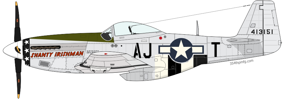 P-51D Mustang SHANTY IRISHMAN, assigned to Capt. Franics P. McIntire, Jr.